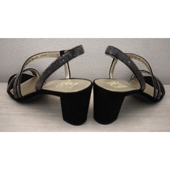 Naturalizer G8501F1001 Women Sz 8M Black Microfiber Vanessa2 Heeled Sandals - Picture 10 of 11